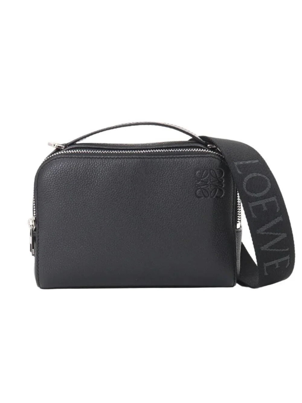 Loewe Crossbody Camera Bag Mini 2-Way Leather Black